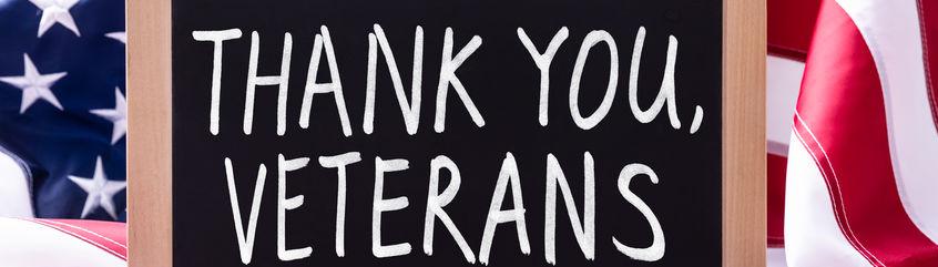 sign stating Thank you veterans