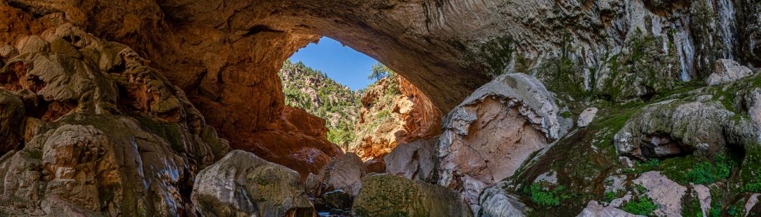 Desert cave with a lake